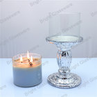 wedding decoration special design glass candle holder with glass stand