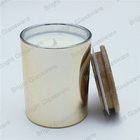 gold glass candle holder with wooden lid, tealight candle holder for wedding decoration