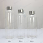Customized High quality borosilicate glass water bottle with lid
