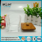 fancy square jar with lid, glass jar with bamboo lid and silicone ring