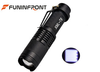 China 1000LMs CREE XM-L T6 LED Torch Zoomable, 5 Modes MINI LED Flashlight with Clip supplier