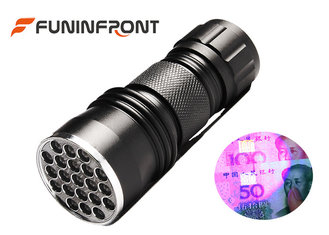 China 21 leds 395NM LED UV Flashlight Using aaa Battery for Currency Detecting supplier