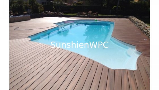 Sunshien WPC co-extrusion end board light brown color with FSC and CE to Europe