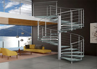 Stainless steel staircase with glass tread and rod bar railing modern can customized