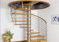 stainless steel structure commercial metal stairs step design spiral staircase with rod railing