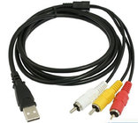 USB A male to 3RCA cable for TV