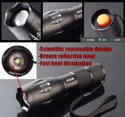 China Dry Batteries Powered E17 CREE XM-L T6 2000Lumens Zoomable CREE LED Flashlight Torch supplier