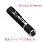 Strong Brightness CREE XML2 10W Compact LED Flashlight with Clip MINI Small LED Lamp Stepless Dimming 5 Modes