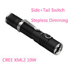 Strong Brightness CREE XML2 10W Compact LED Flashlight with Clip MINI Small LED Lamp Stepless Dimming 5 Modes