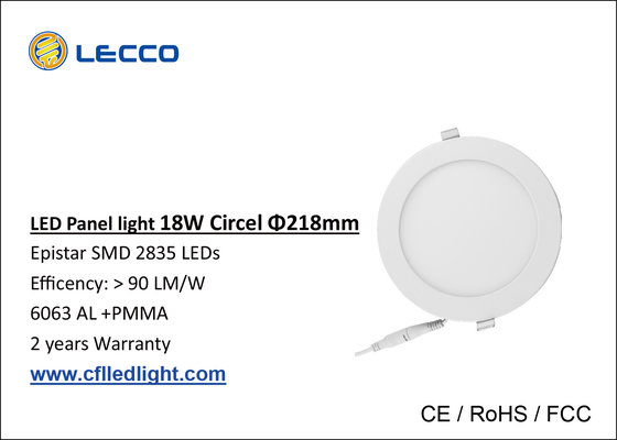 China High Efficiency SMD 2835 Led Round Panel Light 18 Watt 2700K - 6400K supplier