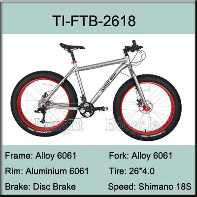 China 26 Inch Aluminium Alloy 18 Speed Snow Bike / Snow Bike Factory supplier