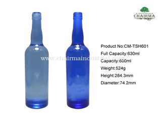 China 600 ML blue round  bottle for Gin supplier