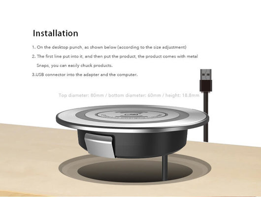 China Furniture Embedded Wireless Charger furniture/ table embedded wireless charger for iphone/Samsung supplier