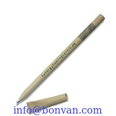 China promotional logo printed eco paper pen,green paper ballpoint pen supplier