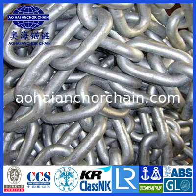 Galvanized Open Link Anchor chain- Aohai Marine China Larest Factory with IACS and Military Cert.