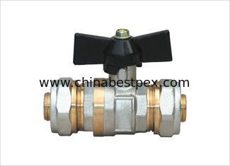 butterfly handle brass ball valve for PEX-AL-PEX pipe