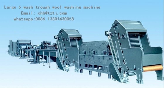 China wool washing machine， Large 5 wash trough wool washing machine，Assembly line wool washing machine supplier