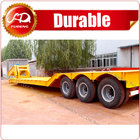 China ShanDong detachable gooseneck lowbed ,hydraulic duty tri-axle lowbed semi trailer
