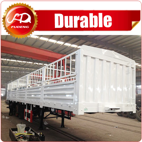 Shandong Fudeng 3 axles Sugarcane Loading Cargo Trailer 40T Fence Semi Trailer for sale