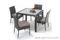 Household Outdoor Furniture Dining Set for Garden With Parasol Hole , Dining Tables and Chairs