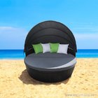 Waterproof New Wicker Outdoor Furniture Day Bed Sun Lounge Setting Round Black Rattan Set