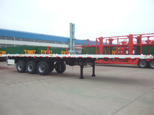 China 40 feet,3 axles,leaf spring suspension,super single tire, Carbon Steel Flat Bed Container Semi-Trailer  9403TJZPDT supplier