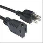 American extension cord with Nema 5-15P to 5-15R plug, SJTW flexible cables