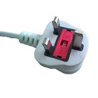 UK power cord with BS1363 standard non-rewireable moulded plug with fuse