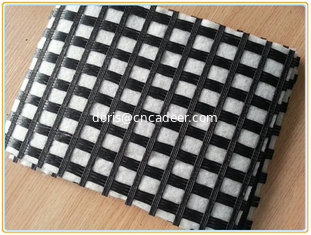 China fiberglass geogrids composite with geotextile( 50kn geogrid with 150g geotextile) supplier