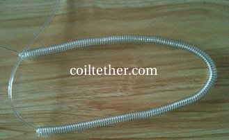 China 5M transparent clear plastic coated rope stainelss steel wire coiled tool holder lanyard supplier