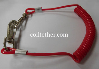 China Mini order quantity acceptable red spiral coil tool tether good attach and secure leash supplier