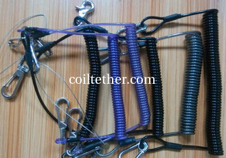 China Various new designs custom OEM retractable tool coil tether lanyards in different colors supplier