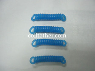 China Short Length Spring Lanyard Made of Best PU Light Blue Mobile Phone Spring Spiral Sections supplier