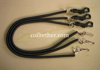 China 30cm Unstretched Length Hot Black Deluxe Coil w/PP Trigger Snap&amp;Swival J-Hook supplier
