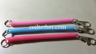 China Custom Pantone Colors Spiral Coil Key Chains w/Metal Snap Clip and 12mm Split Ring supplier
