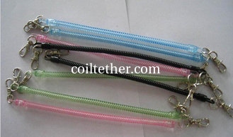 China Standard Key Clip with Slim Coil Anti-Drop Safe String Holders in Different Translucent Custom Colors supplier