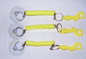 China Clip-on Key Coil w/Sucker as Good Safety Connector and Retainer Yellow Color High Quality supplier