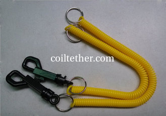 China Yellow Plastic Key Coil Retainer w/PP Belt Clip as Safety Cheap Leash for Daily Life supplier