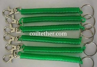 China Transulcent Green Badge Accessory Stretchable Clip-on Key Coil Chains ID Key Coil Chains supplier