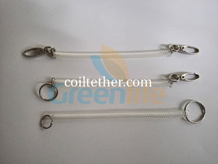 China Transparent Clear Color Light Weight Coil Extention Key Chain w/Custom OEM Different Hook/Buckle/Ring supplier