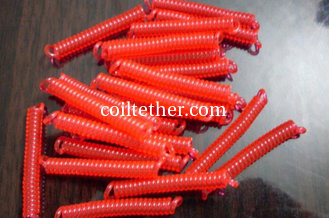 China Traslucent Red Short Length Plastic Sprial Key Coil Tether Part Ready for Connecting supplier