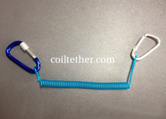 China Plastic Bungee Coiled Cord W/Colored Carabiner Hook Simple Tether Leash supplier