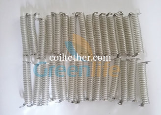 China 50mm Length Transparent Clear Steel Wire Spring Tool Tether w/2pcs Eyelets 3.2mm Dia supplier