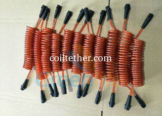 China Plastic White Core Orange PU Coated Anti-Lost Coiled Leash Tethers supplier