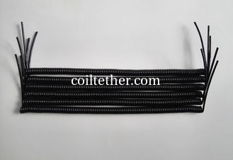 China China Solid Black Steel Wire 0.8mm Plastic Coated High Grade Spring String Coil Tether 4mm Cord Dia Ready for Hooks supplier
