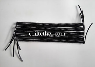 China Stainless Steel Wire Dia1.5mm Black Rope Dia 4mm Strong Plastic Coil Safety Extendable Strap supplier