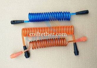 China Extendable Double Plastic Spiral Coiled Fall Protection Safety Harness Using Fashion Custom Colors Ropes supplier