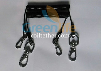 China Flexi Tool Safety Coiled lanyard  w/Stainless Steel Snap Hooks on each end for Clipping to Your Valuable Merchandise supplier