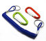 Solid blue multi-purpose utilities coil lanyard with coil loops&amp;split rings also carabiner supplier