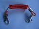 Carabiners red color coiled cable tool lanyard tether short and strong cord made of PU supplier